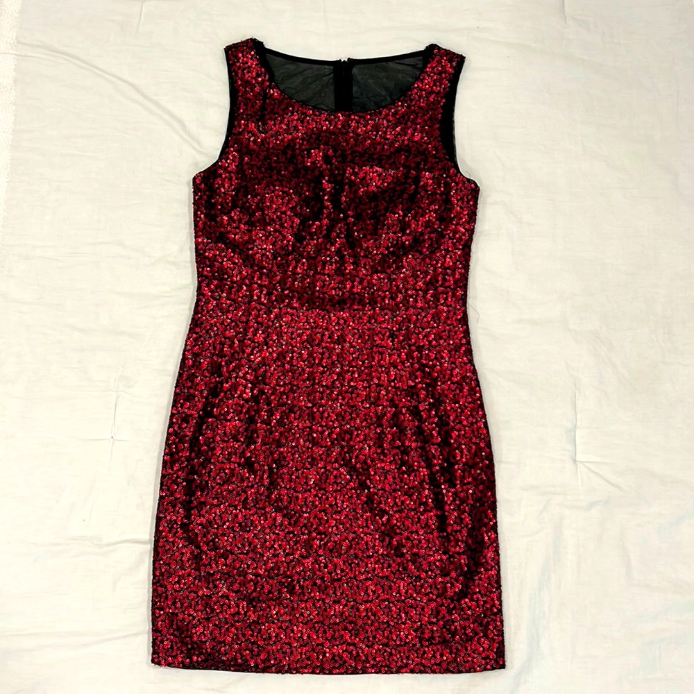 Nordstrom red sequence dress.